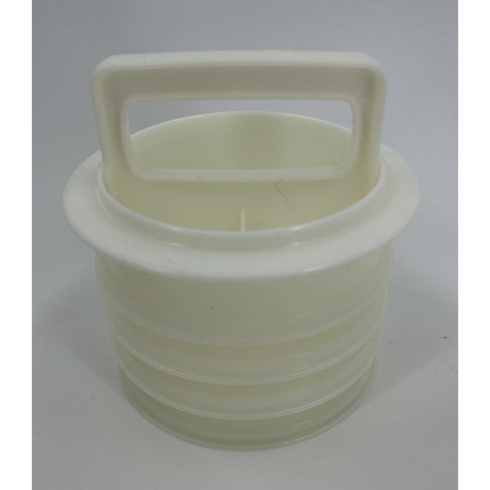 Tupperware‎ Vintage Hamburger Press & Four Keepers 4" 1925-4 White Vtg.